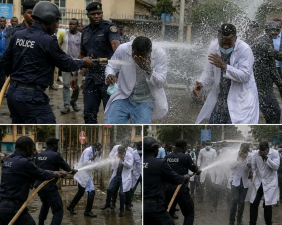 RDC : des médecins fouettés et aspergés d'eau par la police, une intervention qui choque en pleine grève du secteur de la santé